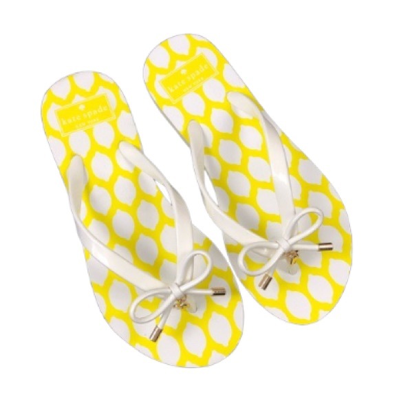 kate spade Shoes - NEW⚡️Kate Spade Lemon Drop Bow Tie Flip Flops